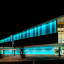 Christchurch Airport terminal lit teal 002