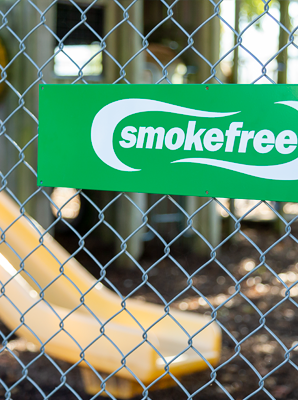 Smokefree logo at school