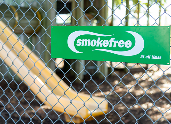 Smokefree logo at school