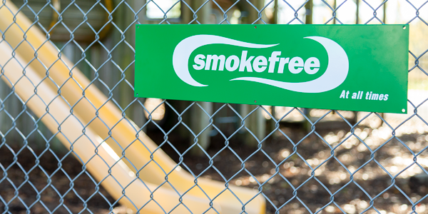 Smokefree logo at school